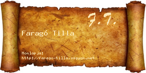 Faragó Tilla névjegykártya