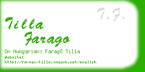 tilla farago business card